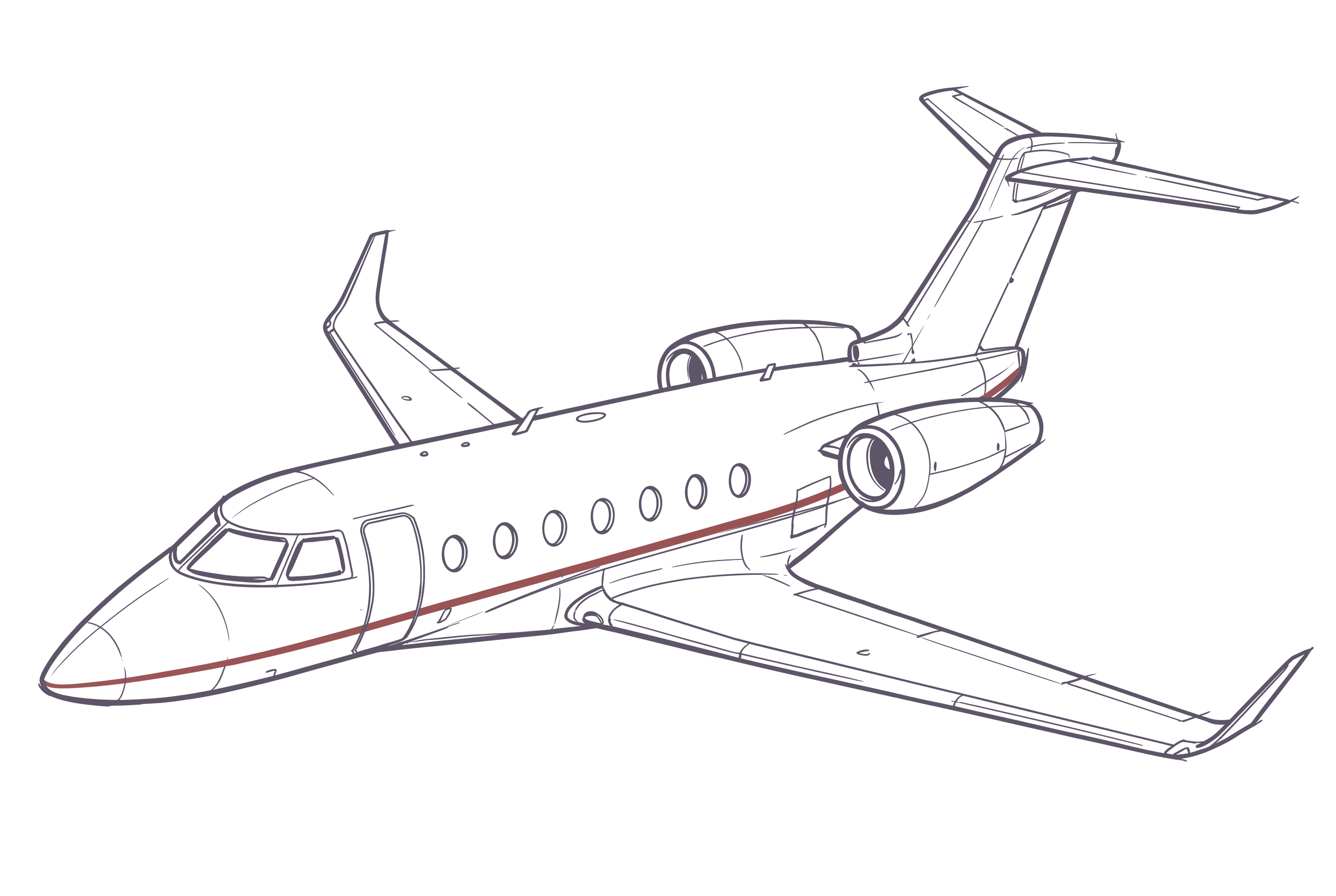Gulfstream G280 line illustration