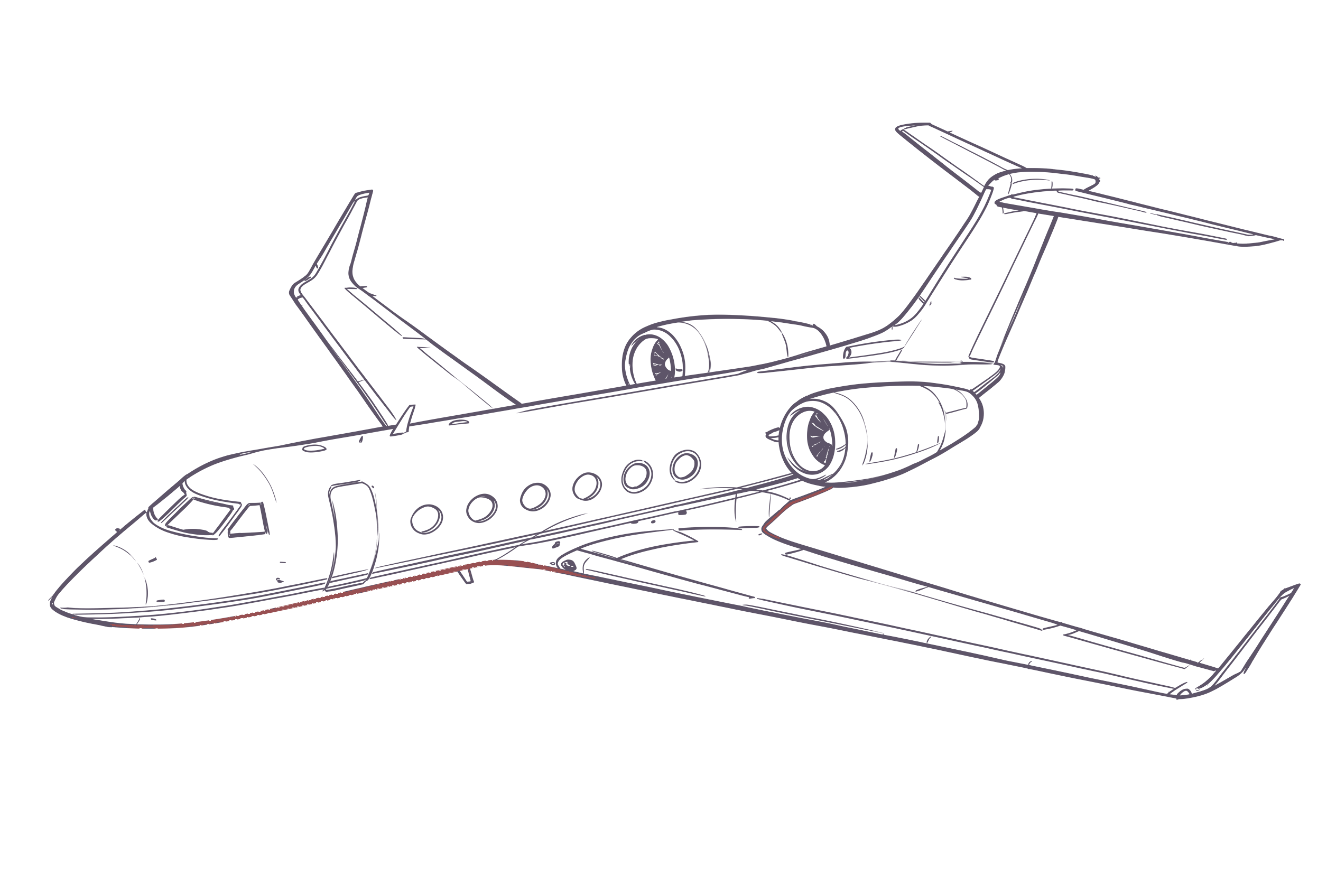 Gulfstream G350 line illustration, representative of Gulfstream G-III