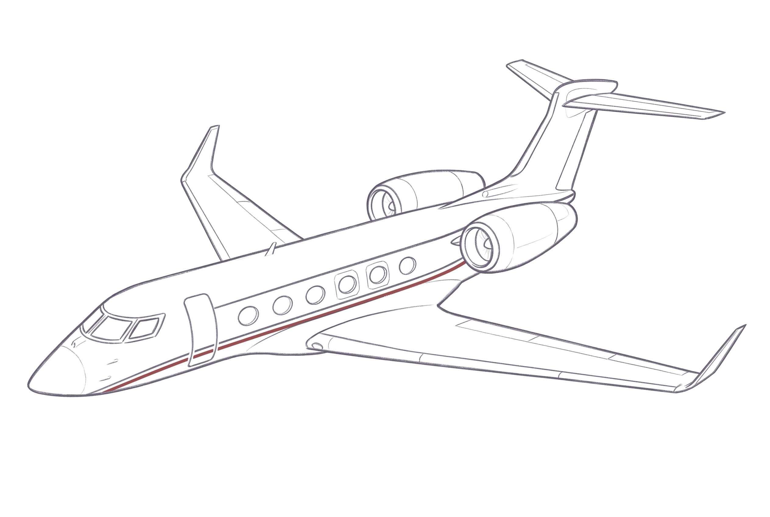 Gulfstream G500 line illustration, representative of Gulfstream G-IV