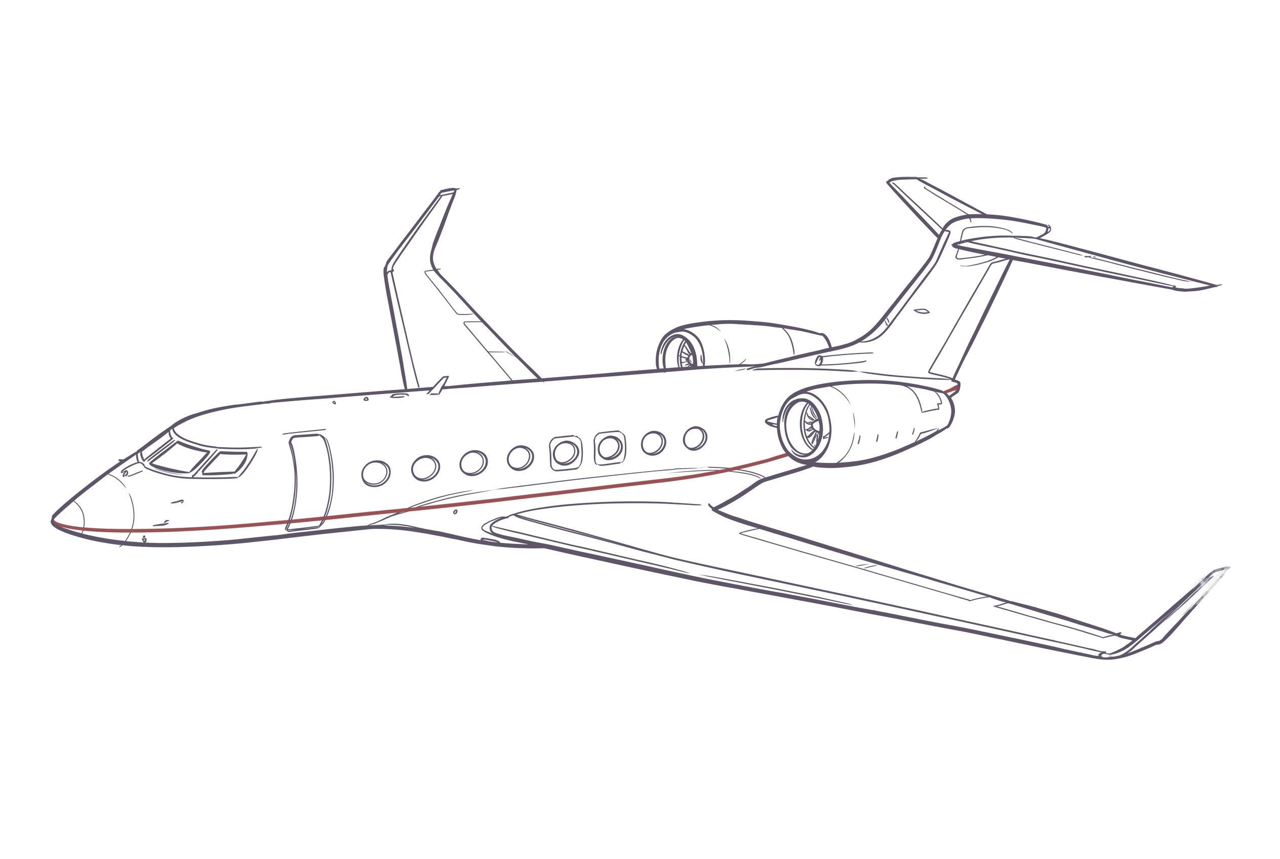 Gulfstream G650ER line illustration